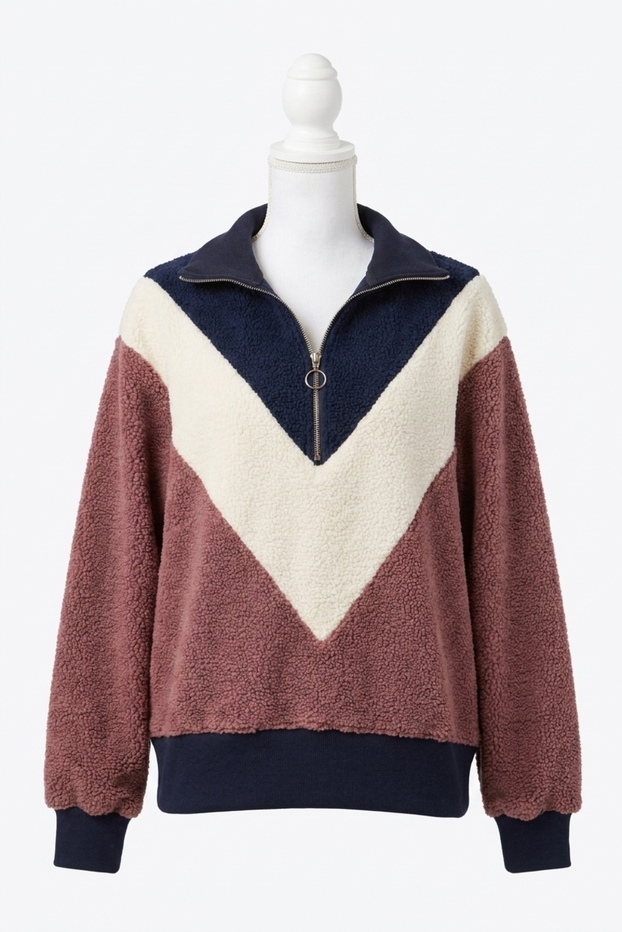 NEW PROMESA chloe chevron colorblock pullover in multi